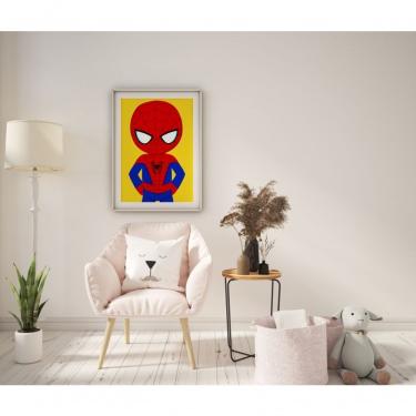 Imagem de Quadro Infantil Baby Homem Aranha Retangular 20x30CM em Vinil com Vidro Moldura Madeira Amadeirado