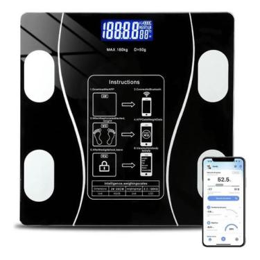 Imagem de Balança Bioimpedância Digital Corporal Aplicativo Bluetooth - Congratu