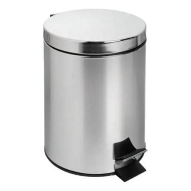 Imagem de Lixeira Aço Inox 5 Litros Banheiro Cozinha Pedal C/ Tampa Co - Congrat
