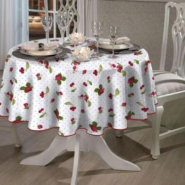 Imagem de Toalha de mesa dol clean athenas estampado 160cm red iolanda 4 lugares