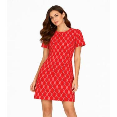 Imagem de Vestido Curto Com Pence Infinita Cor Vermelho, GG, Vermelho