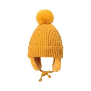Imagem de Gorro De Lã Tricotado Quente E Grosso Para Crianças De 2 a 8 Anos Com 