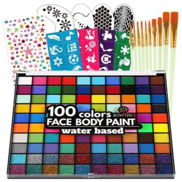 Imagem de Kit de Tinta Facial Bowitzki 100 Cores à Base de Água
