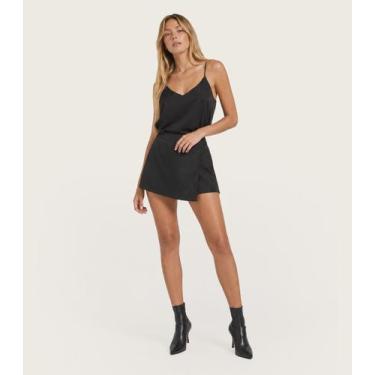 Imagem de Shorts Saia Feminino Em Tactel Aqualight Endless Preto, GG, Preto