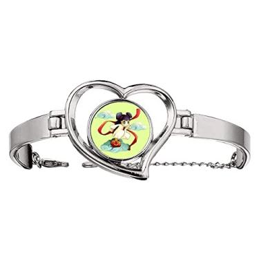 Imagem de N/A N/A Pulseira infantil de animação Loveliness coração joia pulseira de arame, medium, metal