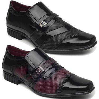 Imagem de SAPATO SOCIAL MASCULINO OXFORD KIT 2 PARES PRETO ESTILO ITALIANO (44, PRETO)
