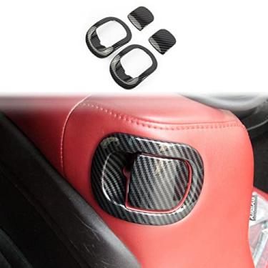 Imagem de Jstotrim – Painel de proteção para encosto de banco de fibra de carbono para Dodge Challenger 2015 +
