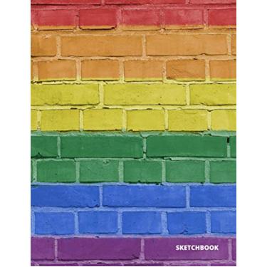 Imagem de SKETCHBOOK: Beautiful Rainbow Abstract Art Premium Laminate Cover - Drawing Notebook Journal - Sketching, Doodling, Play, Class, Writing - 120 Blank Pages - 8.5X11 inch - Vol 7