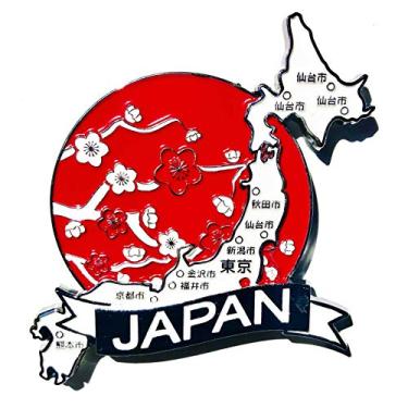 Imagem de Imã Japão – Imã Mapa Japão Bandeira Cidades Símbolos - Mapa Mundi Magnético - Imã Geladeira Japão