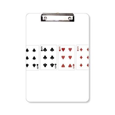 Imagem de 6 corações Spade Diamond Club padrão prancheta pasta, bloco de anotações, placa de apoio A4