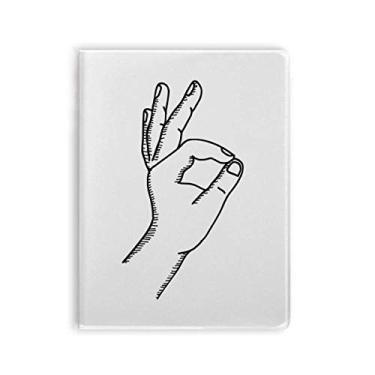 Imagem de Caderno com estampa de linha de gestos OK para caderno, capa de goma