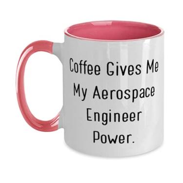 Imagem de Engenheiro aeroespacial descolado, Coffee Give Me My Aerospace Engineer Power, Caneca brilhante de dois tons de 325 ml para homens e mulheres de amigos