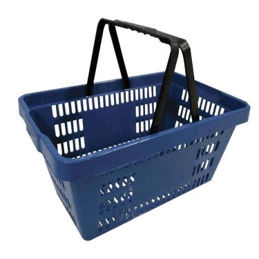 Imagem de Cesta Plástica Amapá Azul para Supermercado