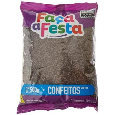 Imagem de Faça a Festa – Granulado Escuro 500g | Crocante e Sabor Chocolate | Ideal para Decoração e Cobertura de Doces, Bolos e Sobremesas
