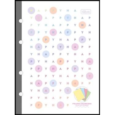 Imagem de Kit com 05 Blocos para Fichário, Colegial, Happy Colors, 80 Folhas, Tilibra