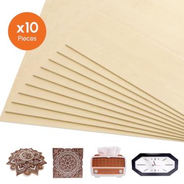Imagem de Daconovo 10 PCS 30 * 30 cm Placas de madeira compensada 11,8 pol. * 11,8 pol. Folhas de Basswood Praça Placa de madeira inacabada para artesanato DIY Corte a laser Queima de madeira Pintura Modelo