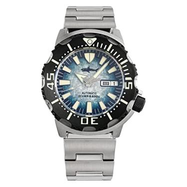 Imagem de Heimdallr Relógios para homens, NH36A relógio de pulso automático 200 m, relógio de mergulho com cristal de safira masculino com pulseira de aço inoxidável 316L relógio luminoso, V2 - azul e preto