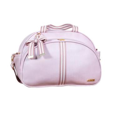 Imagem de Bolsa Maternidade Lyssa Baby Coleção Laços Cor Marfim E Rosa