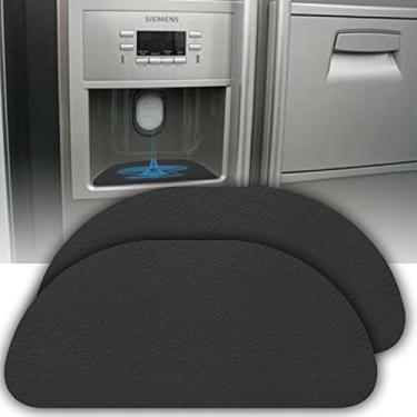 Imagem de Apanhador de gotejamento de geladeira cortável para dispensador de água de geladeira, bandeja absorvente de gotejamento para geladeira, acessórios de geladeira para Whirlpool, GE, Samsung (Semi Circular - 2 peças)