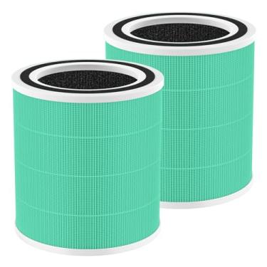 Imagem de Pacote com 2 filtros de substituição AC400 para purificador de ar Purivortex AC400, filtros de ar HEPA verdadeiros 3 em 1 H13 com tecnologia H13 True HEPA de alta eficiência, verde