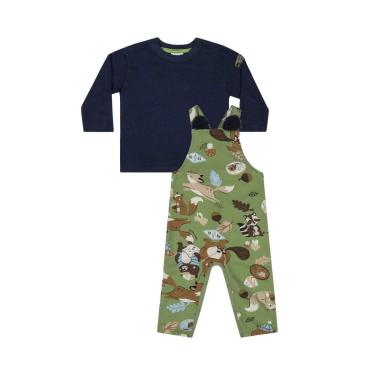Imagem de Conjunto Camiseta e Jardineira para Bebê Menino Quimby-Masculino