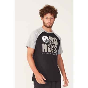 Imagem de Camiseta NBA Raglan Estampada Brooklyn Nets Masculino-Masculino