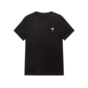 Imagem de SOLY HUX Camisetas masculinas de verão estampadas casuais de manga curta, Tropical, preto, M