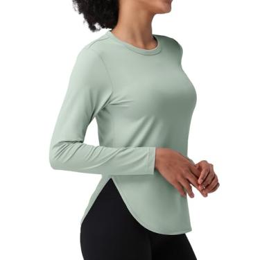 Imagem de Pioneer Camp Camisetas femininas de manga comprida FPS 50+ proteção UV, leve, secagem rápida para caminhadas, corrida e treino, Verde sálvia, M