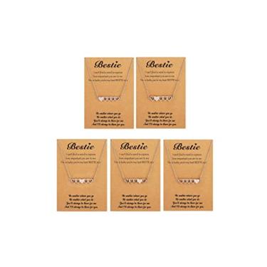 Imagem de Colar de Amizade para 2, 3, 4, 5, Best Friend BFF para mulheres, joias combinando de longa distância, presentes de Natal, presentes de Natal, Metal, Sem Pedra Preciosa