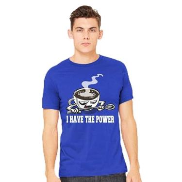 Imagem de TeeFury - Coffee Has The Power - Camiseta masculina Drink, Coffee,, Azul marino, 5G