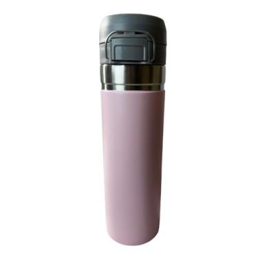 Imagem de Garrafa Térmica Aço Inox Agua Bike Academia Quick Flip 1l (Rosa Claro)