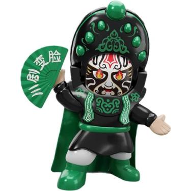Imagem de Boneca de mudança de rosto da ópera de Sichuan com chapéu móvel, 5 maquiagens faciais, decoração de figura da ópera chinesa de Pequim, brinquedo interativo para crianças, presente de aniversár type3