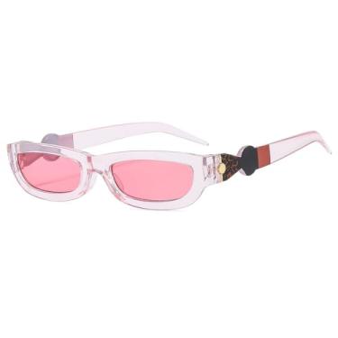 Imagem de JRLLFD Óculos de sol quadrados femininos retro vermelho pequeno óculos quadro masculino ao ar livre ciclismo pesca protetor solar sunnies, 6, um tamanho