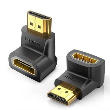Imagem de Adaptador Hdmi - 90º Graus L Macho X Fêmea 2.0 Tv Painel - VENTION