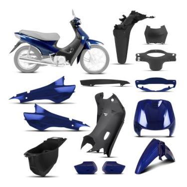 Imagem de Kit Peças Plásticas Biz 100 1998 À 2005 - PRO TORK, AZUL ANDES 2000, Ú