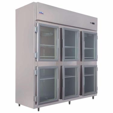Imagem de Mini Câmara Comercial 6 Portas De Vidro Rf068 Frilux Mini Câmara 1400 Litros Inox 220v