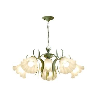 Imagem de JIEBIAO Lustre Sputnik moderno, luminária de teto verde, luminária pendente rústica industrial para sala de estar, entrada, hall de entrada, sala de jantar