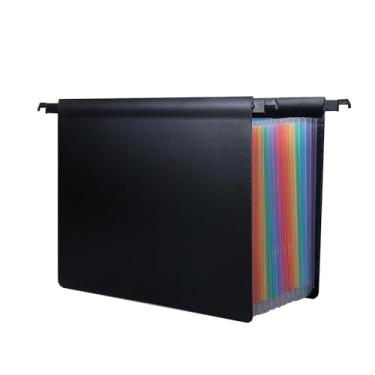 Imagem de YsXoWiui Pasta de Arquivo Suspensa Expansível de Grande Capacidade com Etiquetas Organizador de Arquivo Pasta de Documentos para Arquivamento de Papel, Colorida
