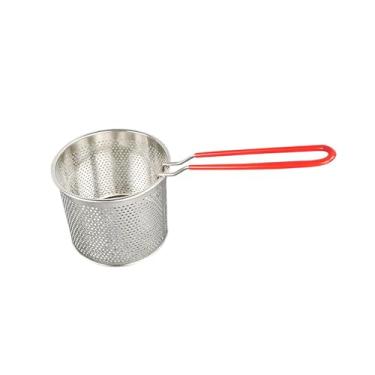 Imagem de DimyFew Cesta de Fritar Feita de aço Inoxidável, Cesta de Batatas Fritas Feita de Malha, Filtro de Alimentos Portátil, Cesta de Fritar de Arame para Cozinha a, Calibre 15.5cm