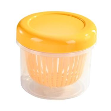 Imagem de YWJLQH Coador de Iogurte com Tampa, Caixa de Armazenamento Fresco, Utensílios de Cozinha Laváveis, Recipiente para Leite E Nozes, Coador de Queijo para Pique, amarelo