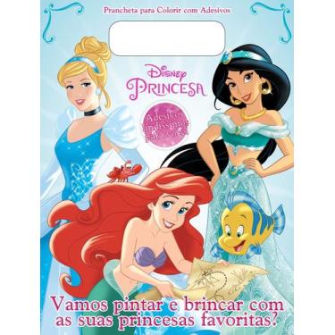 Imagem de Livro - Disney Prancheta Para Colorir Com Adesivos - Princesas