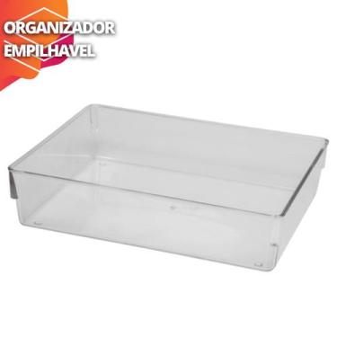 Imagem de Organizador Acrílico Empilhavel Cozinha Gaveta Escritorio - Plas Tutti