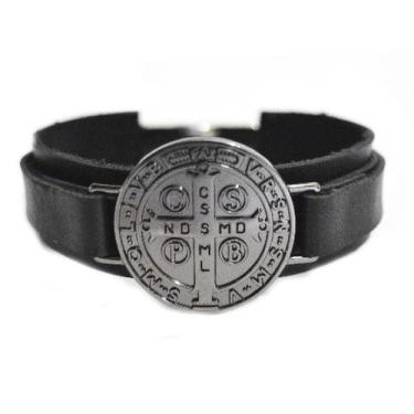 Imagem de Pulseira Medalha de São Bento - Vorax Acessórios, GG - 20cm a 20,5cm