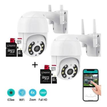 Imagem de Kit 2 Câmeras Externas + 2 Cartões De Memória 32gb Original - Smart
