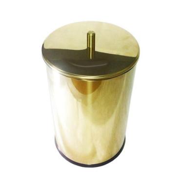 Imagem de Lixeira Dourada Com Tampa Em Aço Inox 7,8L  By Fineza, Inox, 7.8 l, Li