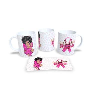 Imagem de Canecas Branca de Porcelana Personalizadas Outubro Rosa - Estampa Subl