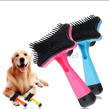 Imagem de Escova Removedora de Pelos Para Gatos Cachorro Pet Automática Com Botã