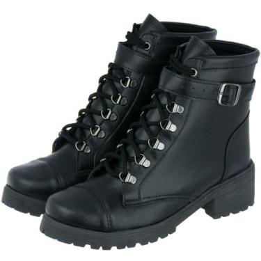 Imagem de Coturno Feminino Sola Média 202 Com fivela. - M.D.S CALÇADOS, Preto, 3