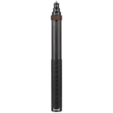 Imagem de 33 cm estendido para 2 m fibra de carbono verdadeira super longo invisível bastão de selfie para insta360 x4 Insta 360 x4 x3 x2 x um r rs Gopro Go pro Hero 13 12 11 10 9 8 7 6 5 4 3 acessórios (café)