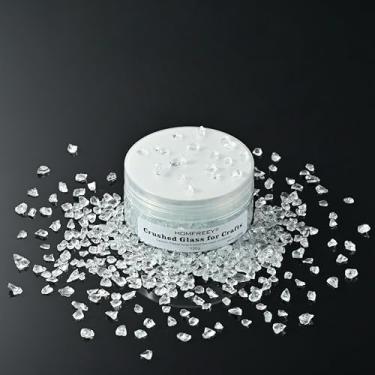 Imagem de Vidro marinho irregular, transparente, pequenos chips para artesanato, 3 a 6 mm, várias opções de cores, lascas de vidro triturado, para enchimento de vaso de resina, peça de vidro quebrado para